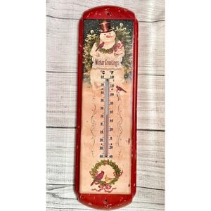 Winter Greetings Tin Thermometer